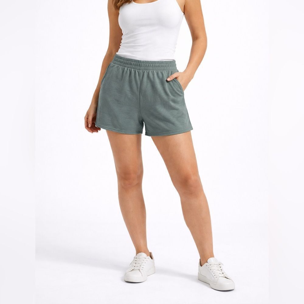 American Eagle Women’s Green Lounge Wear Casual Cotton Comfy Shorts Size Medium